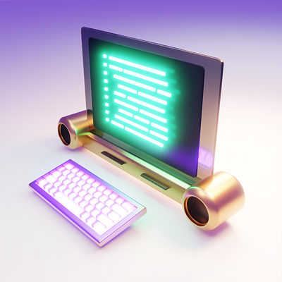 Coding 3D Illustration 3d blender code coding computer glass illustration keyboard