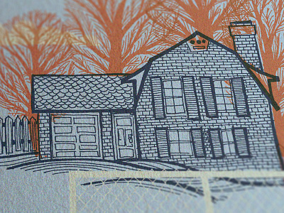 The Old House design house illustration poster sketch texture tree