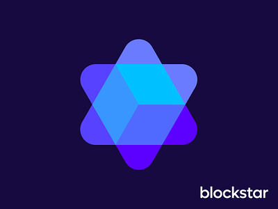 Star + Blockchain logo concept blockchain branding cosmos crypto hexagon logo meta metaverse stars tech technology universe