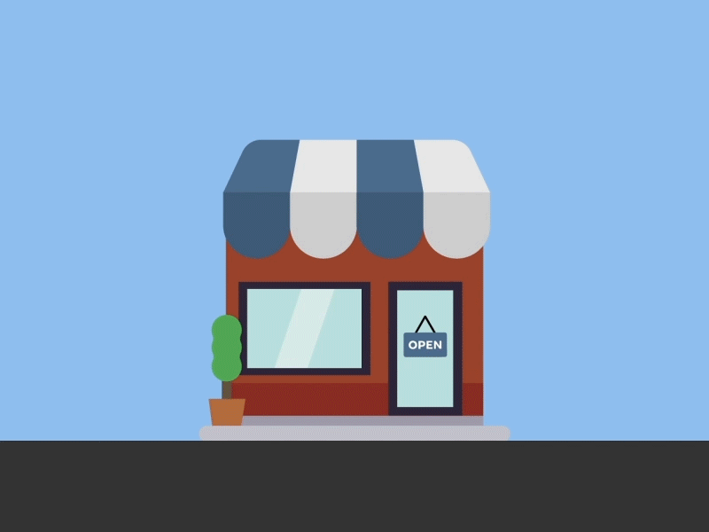 Open for business 2danimation animated gif animatedgif animation business design gif graphic design illustration loop motiondesign motiongraphics