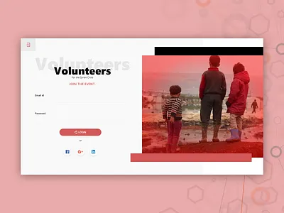 Signup page for a Volunteer event app branding dailyui design product ui ux vector