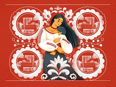Mother's Heart baby child design design studio digital art digital illustration digital painting ethnic family graphic design illustration illustrator love mother national parent stand with ukraine stop war ukraine ukrainian