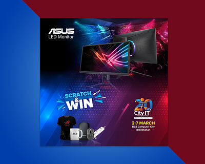 ASUS Monitor Offer Design advertising animation branding branding design design illustraion illustration mobile monitor print product design promotional design ui ux vector