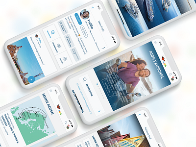 AIDA App Overview aida app app design cruise ship cruises design deutsch german germany interface ship tourism tourist ui ui ux ui design uiux