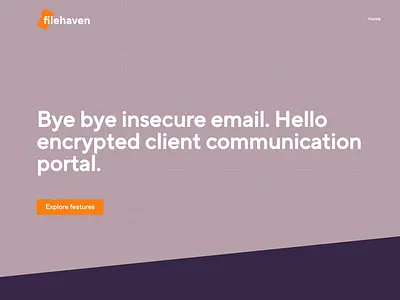 Filehaven marketing site - coming soon design encryption