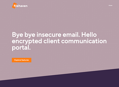 Filehaven marketing site - coming soon design encryption