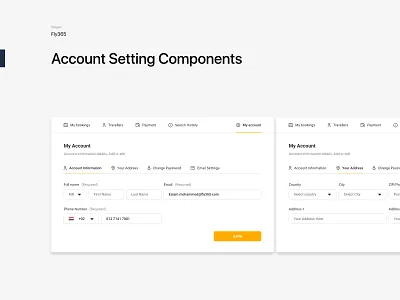 Account Setting account branding design menu product screen settings ui ux