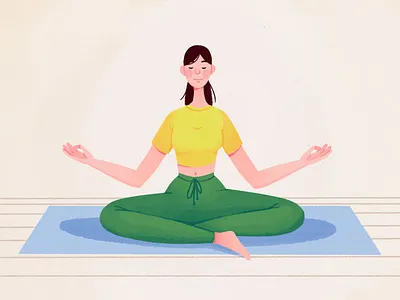 Stay home 2d art artwork branding character characterdesign characters covid19 girl health home illustration workout yoga yoga pose