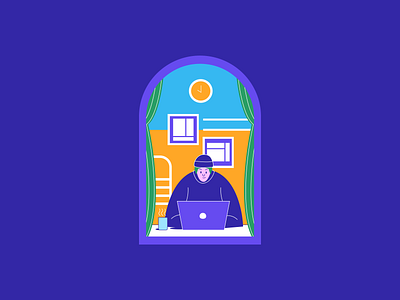 Work From Home character design graphic design home illustration remote work ui design work from home