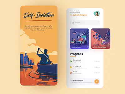 Task management app app coronavirus design isolation mobile app self isolation task task management task manager ui ux
