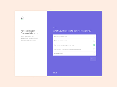 Elevio Onboarding Design achieve app customer education elevio goals onboarding questionnaire