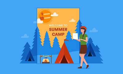 summer camp flyer templates adobe banner design blog post flat illustration flyer template illustrator jotform summer camp