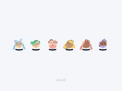 Elevio Illustrations avatars characters colourful diverse elevio illustrations personas