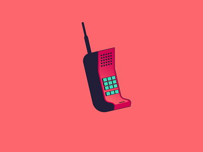 Call Me 2d 80s arcade art cellphone design flat illustration vector vintage