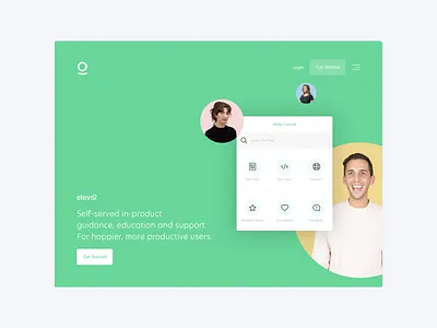 Elevio Concept Homepage app concept customer elevio home homepage landing success website