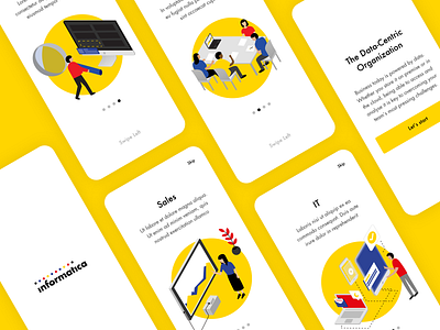 Onboarding Illustrations | Informatica cloud data integration data management design digital digital campaign illustration isometric onboarding ui vector