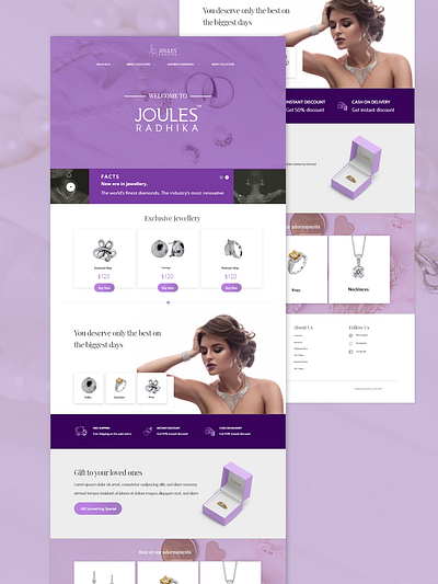 Jewellery Homepage clean ui design gradient jewel jewellery jewelry web design