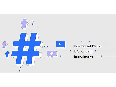 How Social Media Is Changing Recruitment automation blog header blog post clean design illustration isometric marketing minimal recruitment social media startup vector web