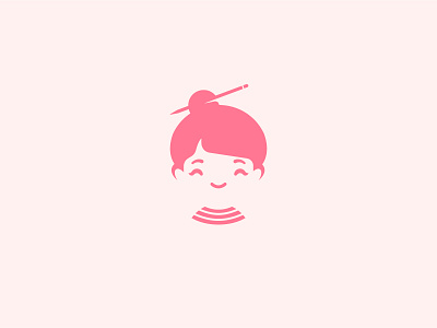 Cute Girl beauty cozy cute design face female girl head logo pencil personal portrait simple smile woman