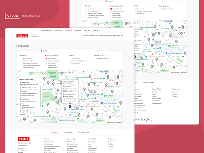 Velux Find a Dealer App app design minimal typography ui ux web website