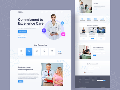 Assals - Medical website Design app app design apple application b2c consultancy dashboard design art experience health app healthcare homepage interface medical app medical care medical logo mobile psychiatry treatment website