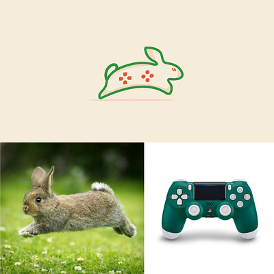 Rabbit + Game branding game gaming icon design illustration logo rabbit