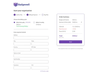 Payment Form billing checkout form payment stripe ui ux xd design