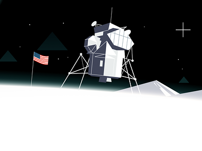 The eagle has landed 2d 2d animation animation design illustration moon nasa photoshop space spaceship