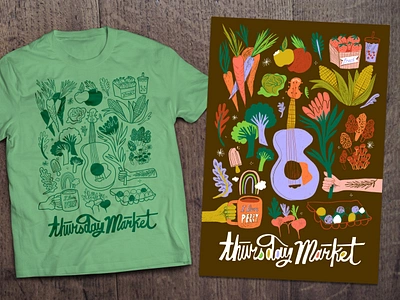 Farmer's Market Design design farmers market hand lettering illustration lettering market mockup poster script spokane tshirt typography vegetables