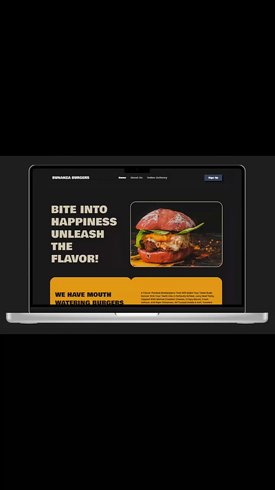 Bunanza Burger animation branding design graphic design landing page motion graphics typography ui ux