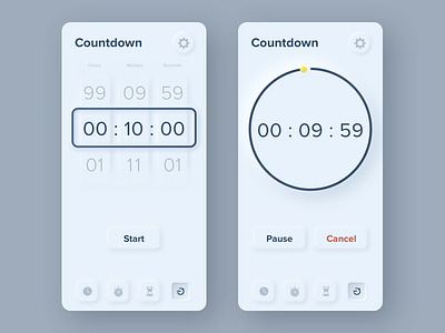 Neumorphic Countdown Timer clock countdown countdowntimer light neumorphic neumorphism rebound