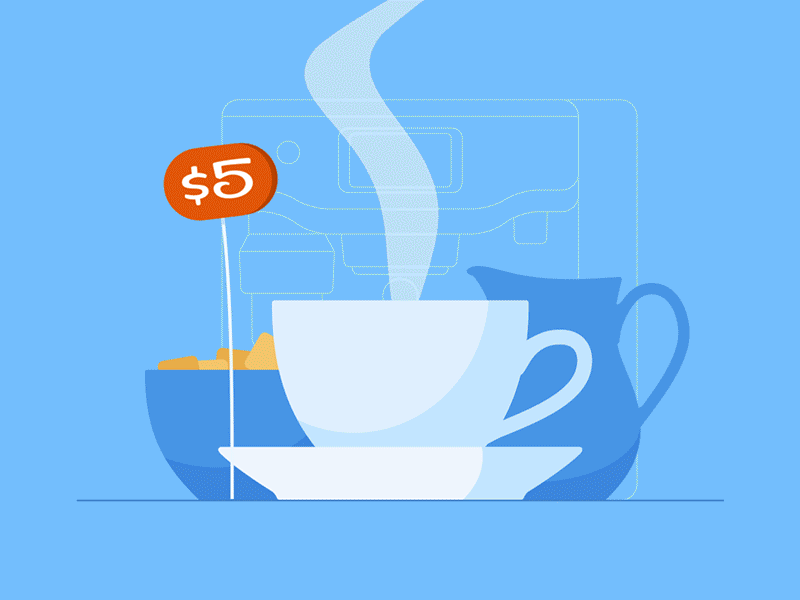 Coffee Grandpa animation animation 2d cat coffee coffee cup coffee machine gif grandfather grandpa home illustration loop man milk motion design motion graphics price room shape layers sofa