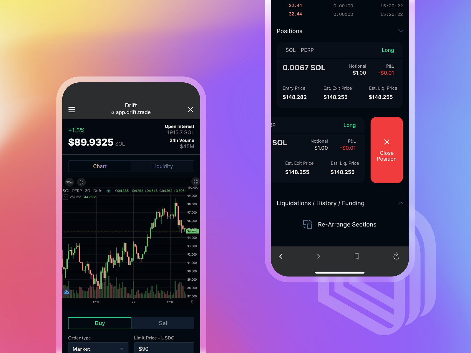 Drift Trade Protocol Mobile UI by Max Burnside [Available for projects ...