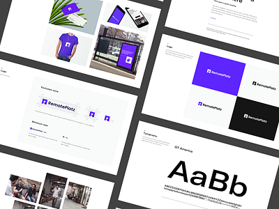 RemotePlatz Brand guidelines agency brand branding branding and identity design system development gt america guidelines identity logo purple remote typography ui ux