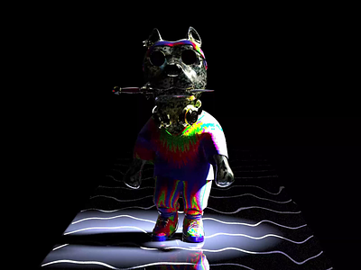 Walking DJ Dog 3d art crypto art generative art metaverse nft nft art nft character nft collection nft promo nft vibe