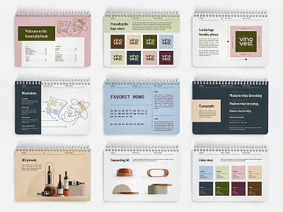 Vinovest Brand Book brand brand book brand guidelines brand identity branding branding design color palette direct to consumer finance icon icons illustration logo typography website