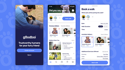 goodboi: a dog-walking app case study app ui ux