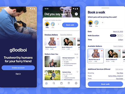 goodboi: a dog-walking app case study app ui ux