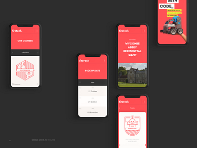 Firetech — Mobile views branding design fun iphone mobile ui