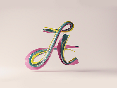 A lettering 3d abstract blender calligraphy illustration lettering render