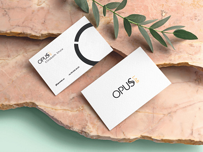 opuslab branding card concept design flat icon logo minimal mockup shapes typography vector