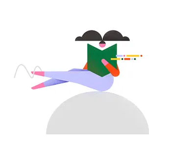 Reading book 2d book chair character clean computer concept design drawing flat girl graphic icon illustration pattern procreate reading textures vector woman