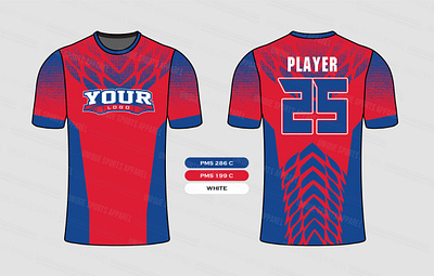 Feather Pattern Sports Jersey Mockup fashion illustration jersey layout mockup number pattern player shirt soccer sport style team template textile texture uniform vector wear