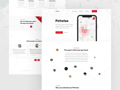 Petwise Landing Page app cats dogs landing landing design landing page landing page design landing page ui landingpage lost pet pets ui uidesign uiux ux website website builder