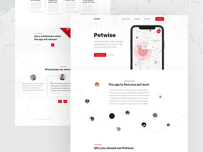 Petwise Landing Page app cats dogs landing landing design landing page landing page design landing page ui landingpage lost pet pets ui uidesign uiux ux website website builder