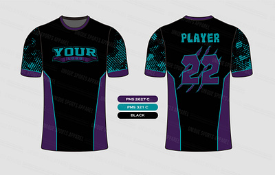 Dark look Sports Jersey Mockup art fashion illustration jersey layout mockup number pattern player shirt soccer sport style team template textile texture uniform vector wear