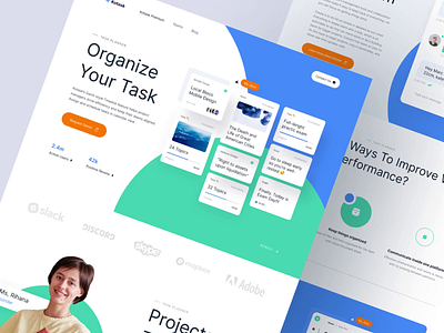 Task Planner Landing Page - Animation animation clean color dashboard green homepage interaction landing page manage management principle task web website