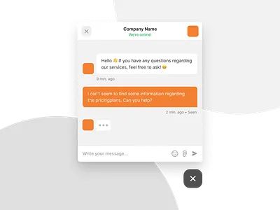 Corporate chat widget chat chatbot corporate emoji interface message messenger online product ui web widget widgets