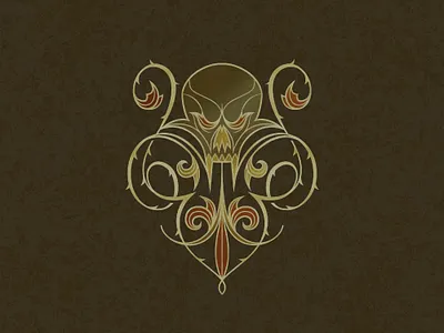 Corrupted Montelier Symbol death dnd fantasy heraldry icon logo logotype medieval plant skull swamp vector vine