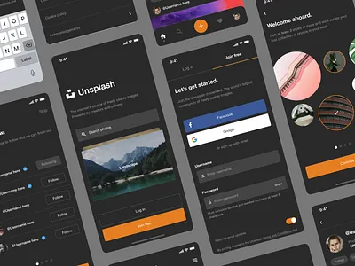 Unsplash Mobile App Concept Pt. 2 app buttons design system digital grid images interaction layout mobile photography photos typography ui uidesign uiux unsplash ux web